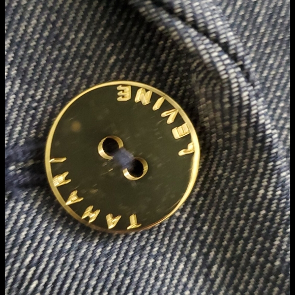 Tahari blue denim color blazer - Picture 4 of 9